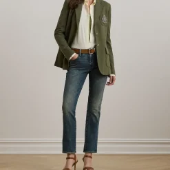 Mid-Rise Ankle Length Straight Leg Jeans