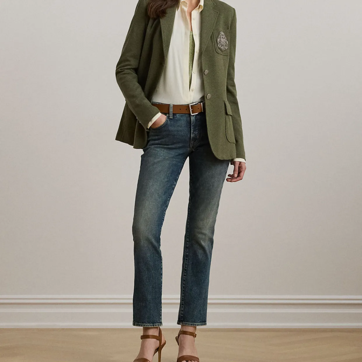 Mid-Rise Ankle Length Straight Leg Jeans