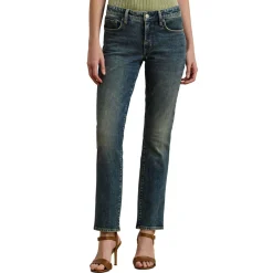 Mid-Rise Ankle Length Straight Leg Jeans