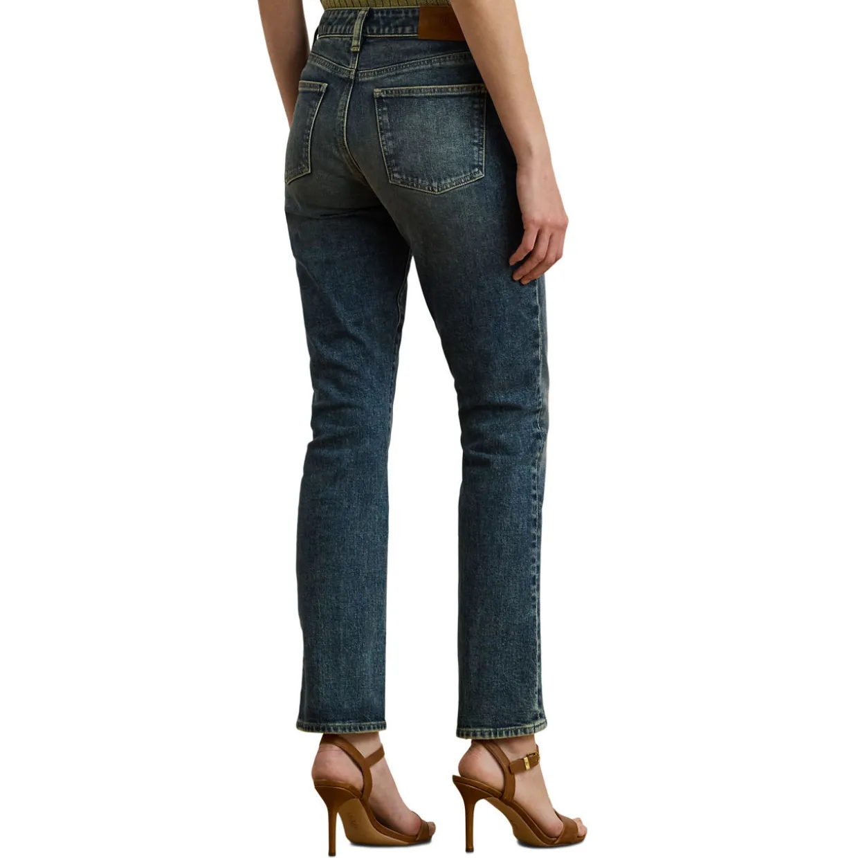 Mid-Rise Ankle Length Straight Leg Jeans