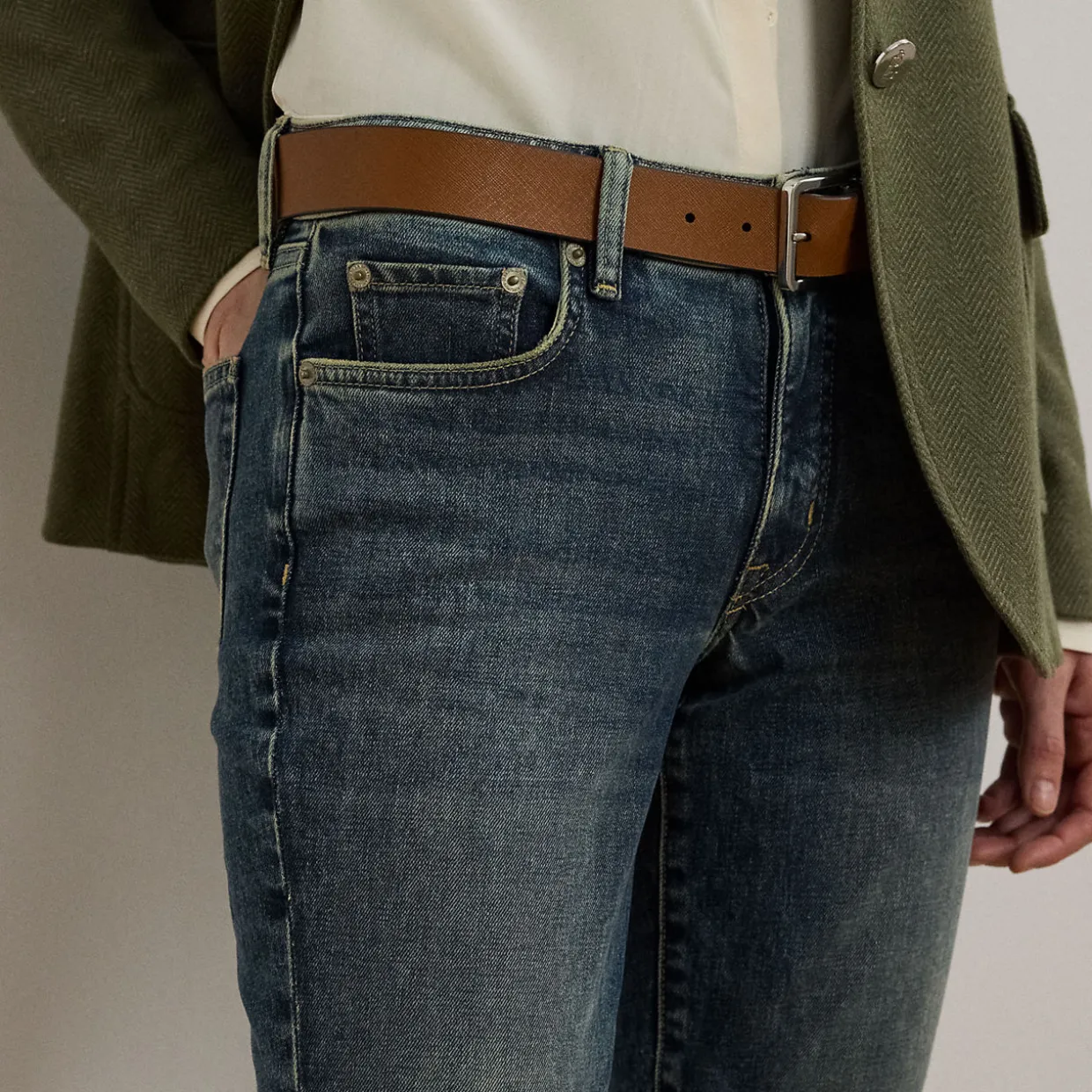 Mid-Rise Ankle Length Straight Leg Jeans