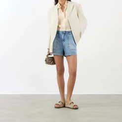 Hot GOOD AMERICAN Mid-Rise Straight Denim Shorts