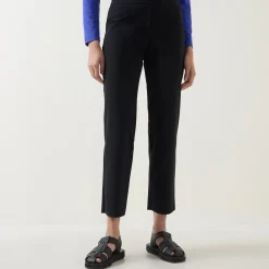 Mid-Rise Straight Leg Cropped Trousers
