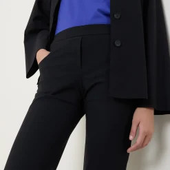 Mid-Rise Straight Leg Cropped Trousers