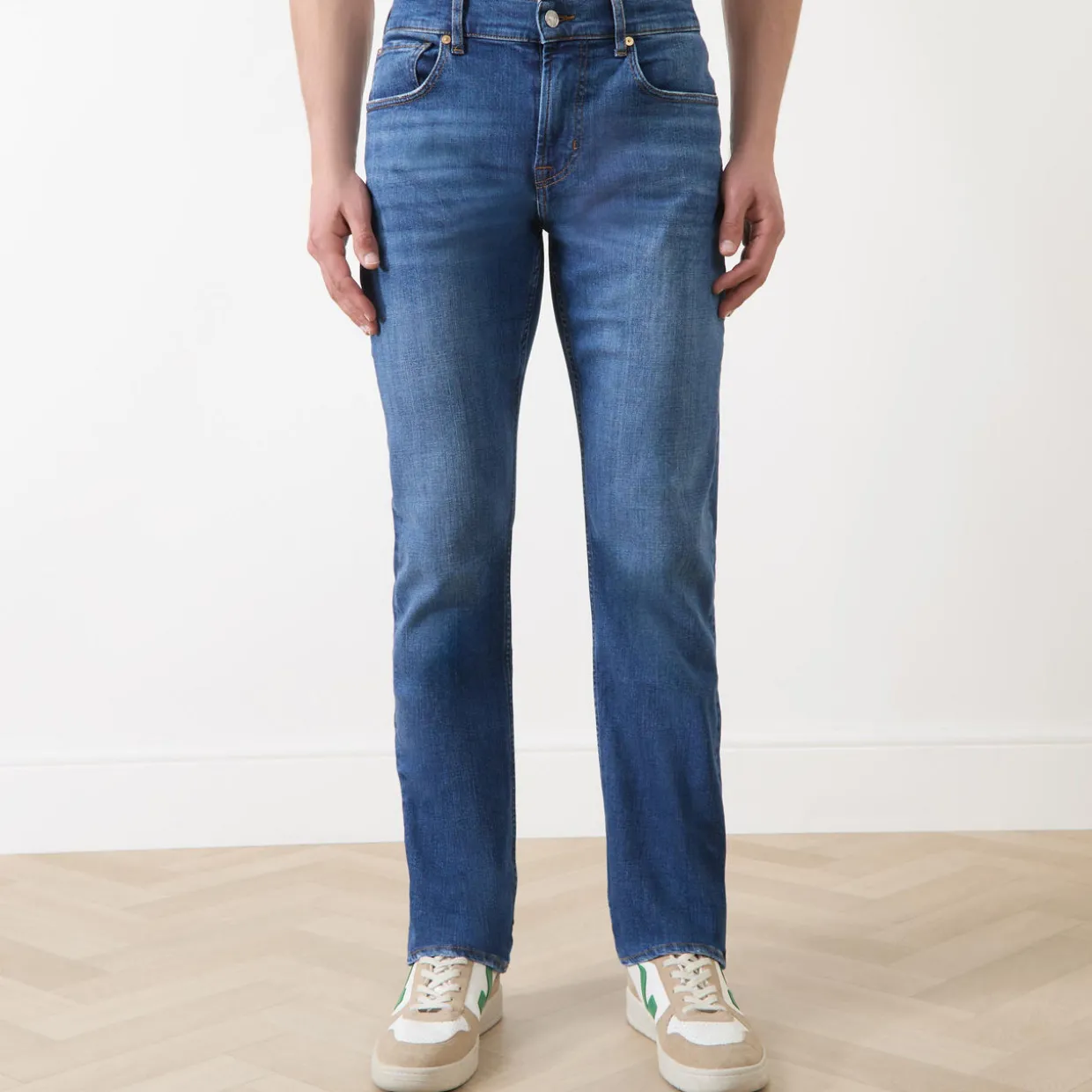 Mid-Rise Straight Leg Jeans