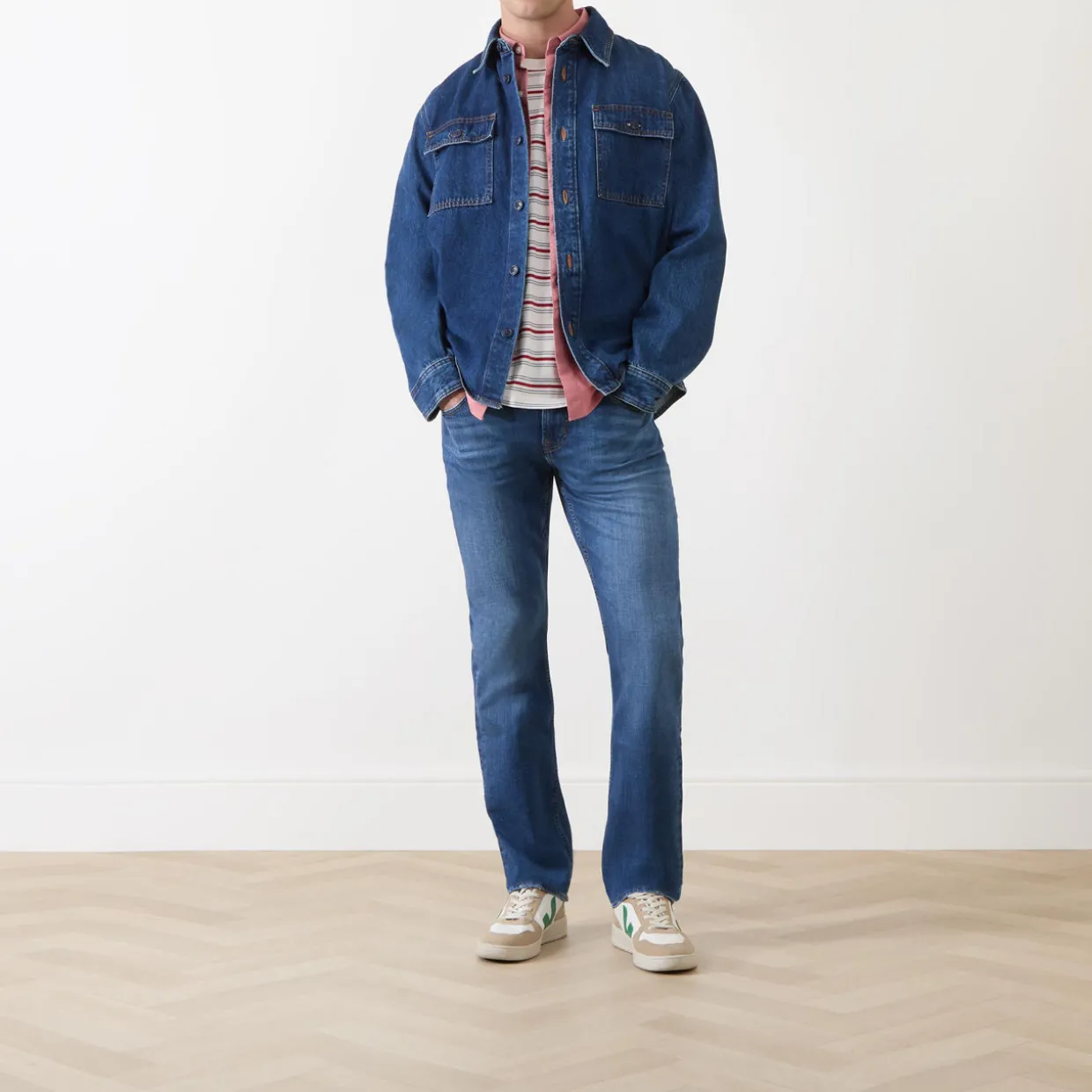 Mid-Rise Straight Leg Jeans