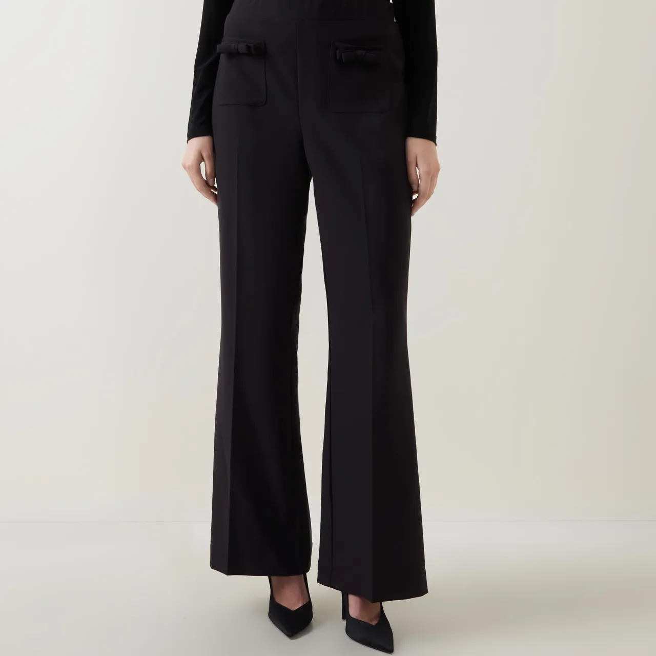 New JOSEPH RIBKOFF Mid-Rise Wide Leg Trousers