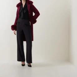 New JOSEPH RIBKOFF Mid-Rise Wide Leg Trousers