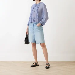Mikaela Tie-Front Ruffled Blouse