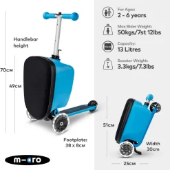 Mini Micro LED Foldable Luggage Scooter