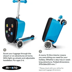 Outlet MICRO SCOOTERS Mini Micro LED Foldable Luggage Scooter