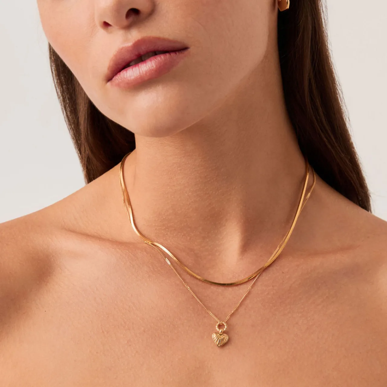 Online MISSOMA Mini Ridge Heart Charm Pendant Necklace