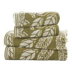 Fashion DEYONGS Mixed Leaves Towel Green