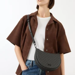 MK Logo Small Saddle Shoulder Bag