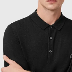 Outlet ALLSAINTS Mode Logo Knitted Polo Shirt