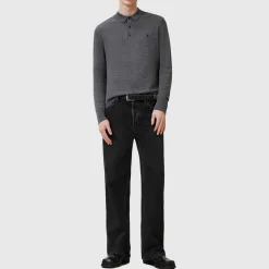 Hot ALLSAINTS Mode Merino Wool Logo Polo Sweater