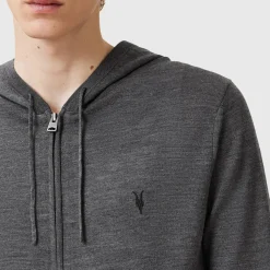 Mode Merino Wool Zipped Logo Hoodie