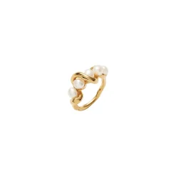 Molten Pearl Twisted Stack Ring