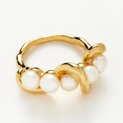 Molten Pearl Twisted Stack Ring