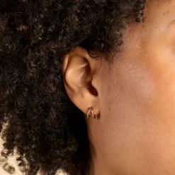 Molten Textured Illusion Huggie Hope Earrings