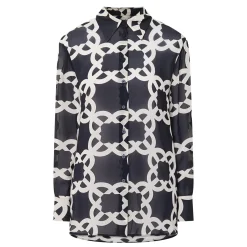 Monogram Logo Printed Blouse