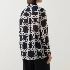 Monogram Logo Printed Blouse