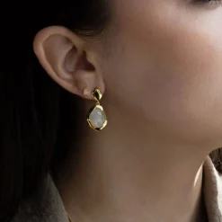 Moonstone Large Stepping Stone Earrings