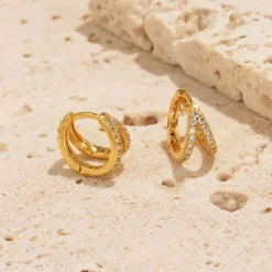 Mosaic Huggie Earrings