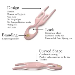 Fashion FIONA FRANCHIMON N°1 Hairpin Miami Collection - Seashell Pink, Soft Beige and Tantalizing Blue