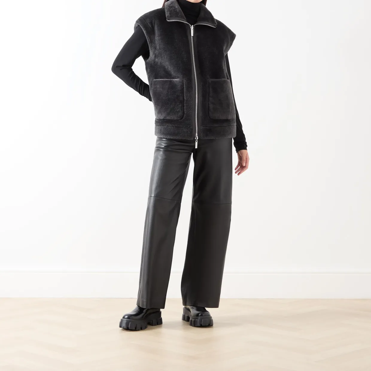 Naval Reversible Faux Fur Gilet