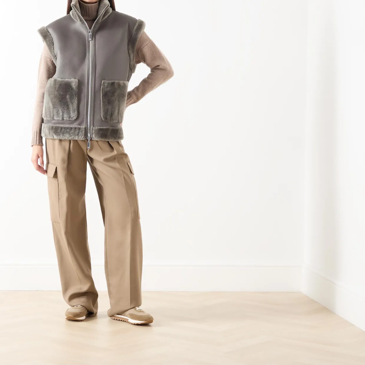 Naval Reversible Faux Fur Gilet