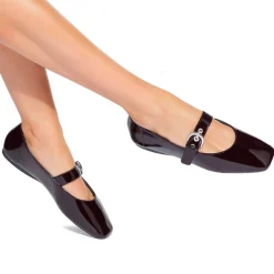 Nico Patent Mary Jane Flats