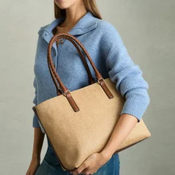Hot REISS Noelle Braided Strap Raffia Tote Bag
