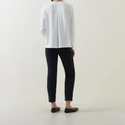 Notched Drawstring Blouse