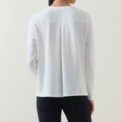 Notched Drawstring Blouse