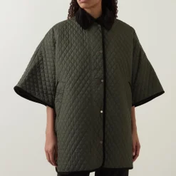 Oakham Diamond Quilted Cape Coat