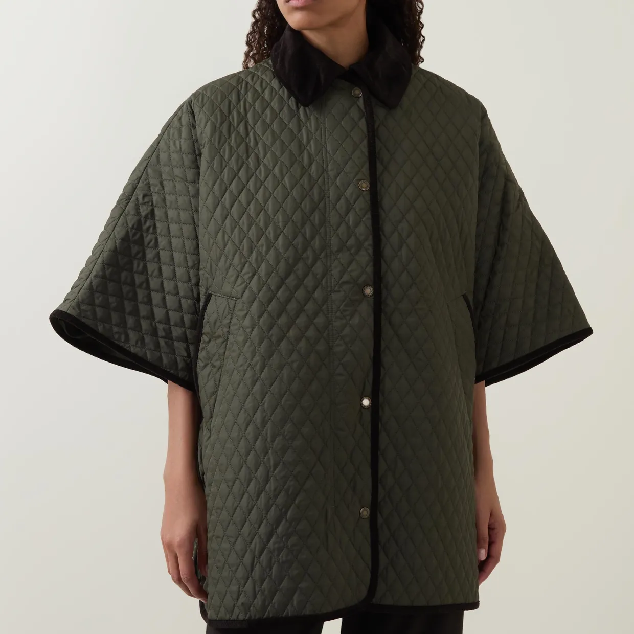 Oakham Diamond Quilted Cape Coat