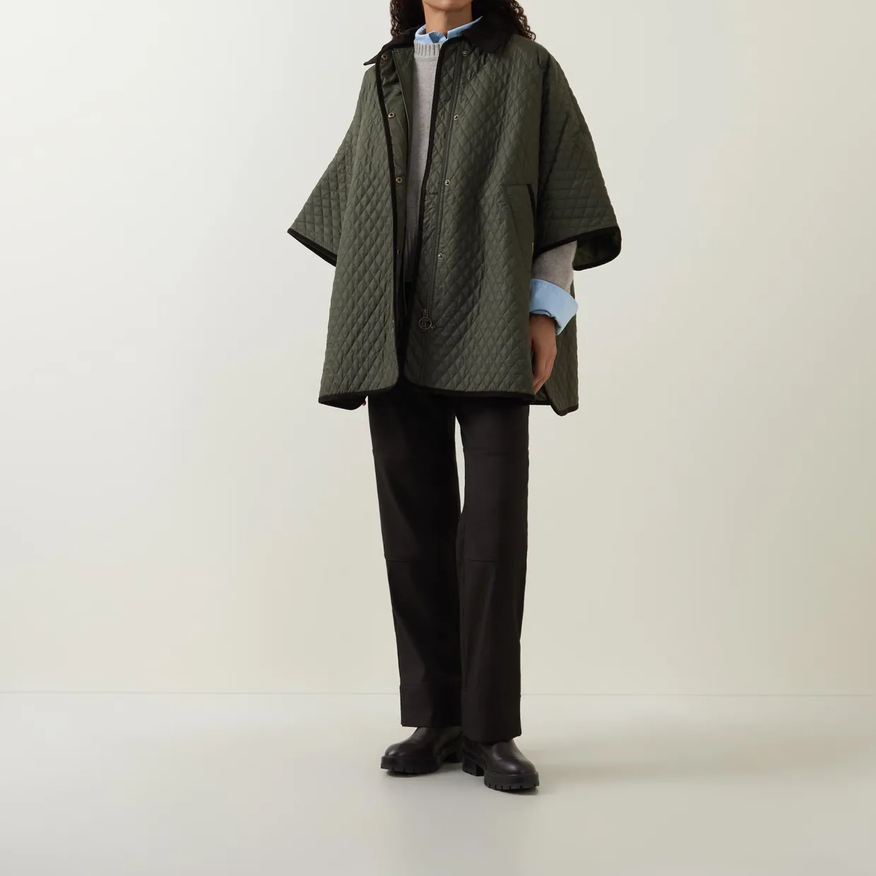 Oakham Diamond Quilted Cape Coat