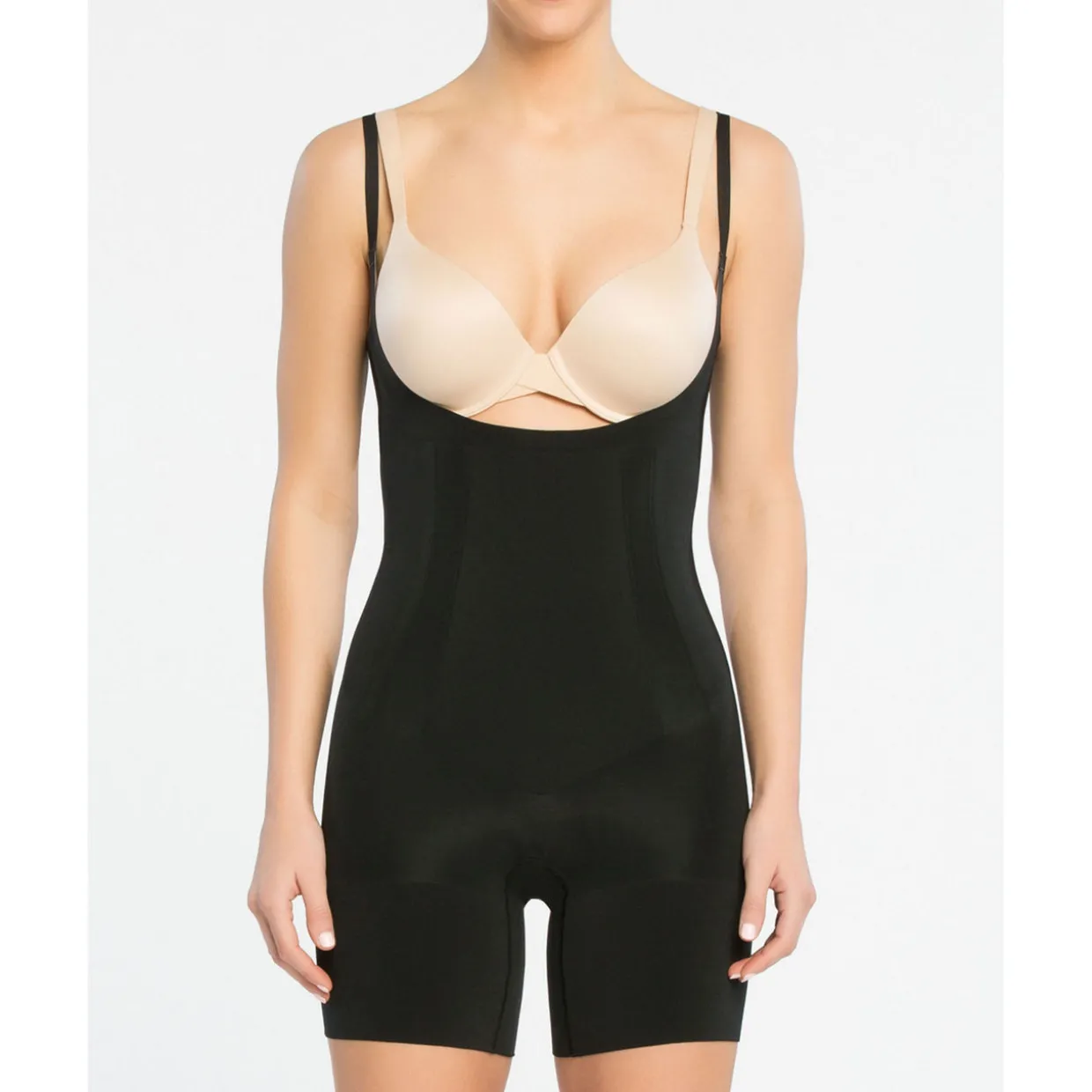 OnCore Firm Control Open-Bust Mid-Thigh Bodysuit