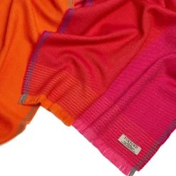 Hot FOXFORD Orange & Pink Merino Wool Scarf