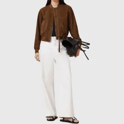 Fashion ALLSAINTS Orten Suede Bomber Jacket