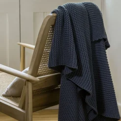 Clearance CHRISTY Oslo Knitted Throw Denim