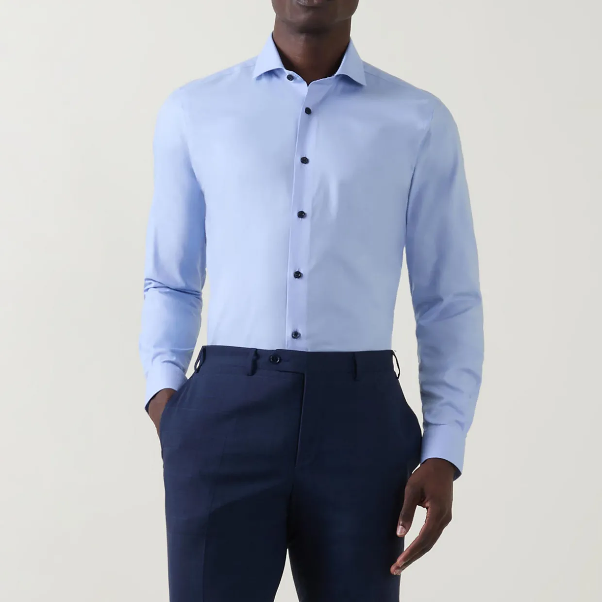Oxford Trim Single-Cuff Formal Shirt