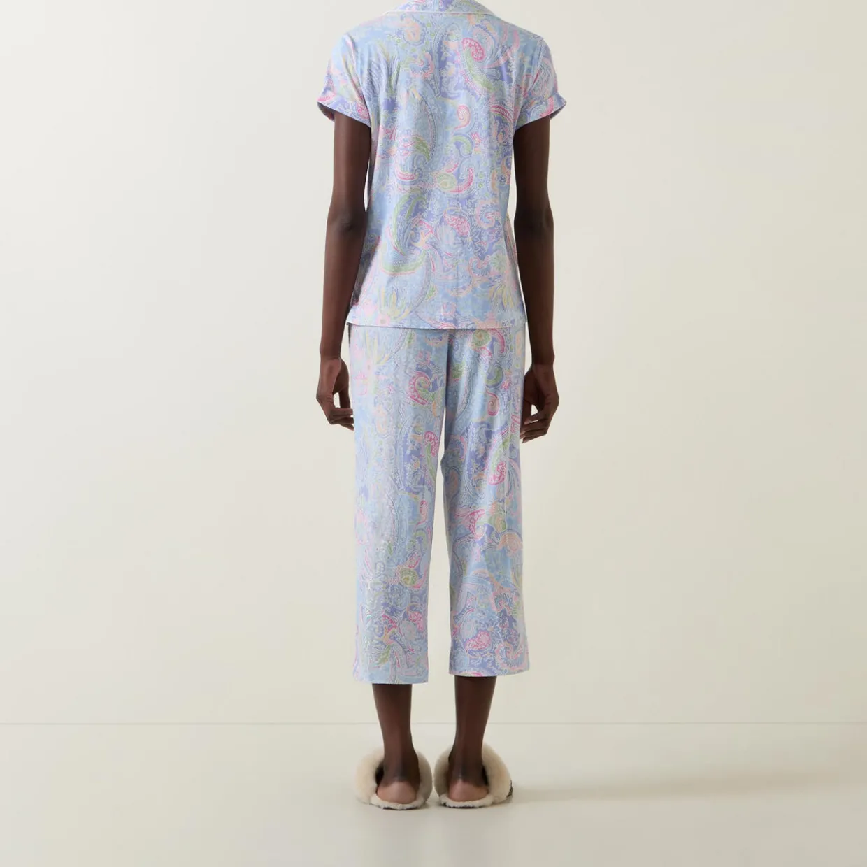 Paisley Print Cropped Pyjama Set