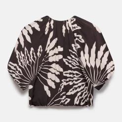 Discount MINT VELVET Palm Puff Sleeve Cropped Top