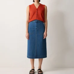 Outlet JIGSAW Patch Pocket Denim Skirt