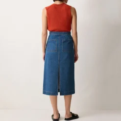 Outlet JIGSAW Patch Pocket Denim Skirt