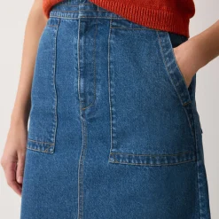 Outlet JIGSAW Patch Pocket Denim Skirt