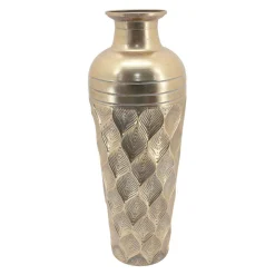 New MINDY BROWNES Patterned Metal Floor Vase