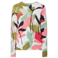 Patterned Ribbed Knit Sweater